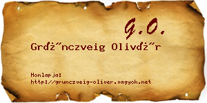 Grünczveig Olivér névjegykártya